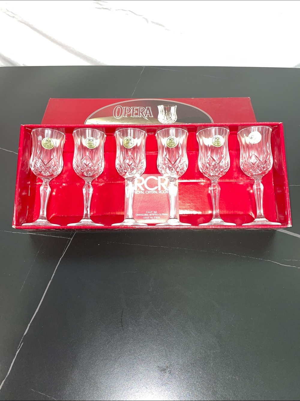 OPERA ROYAL CRYSTAL ROCK 6 CORDIAL GLASSES FTL-09-068